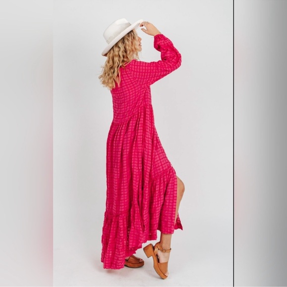 Free People Edie Maxi dress in Raspberry sz Large - Picture 3 of 9